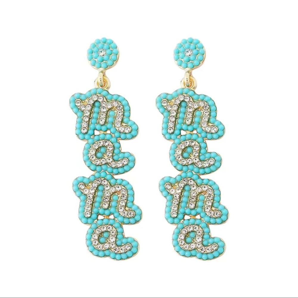 New Turquoise Bohemian Beaded MaMa Earrings